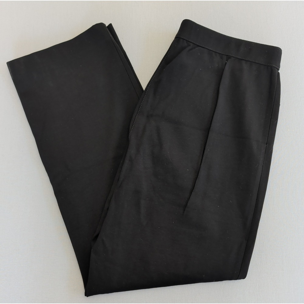 Lafayette 148 New York Women XL Black Viscose Ponte Straight Leg Trousers